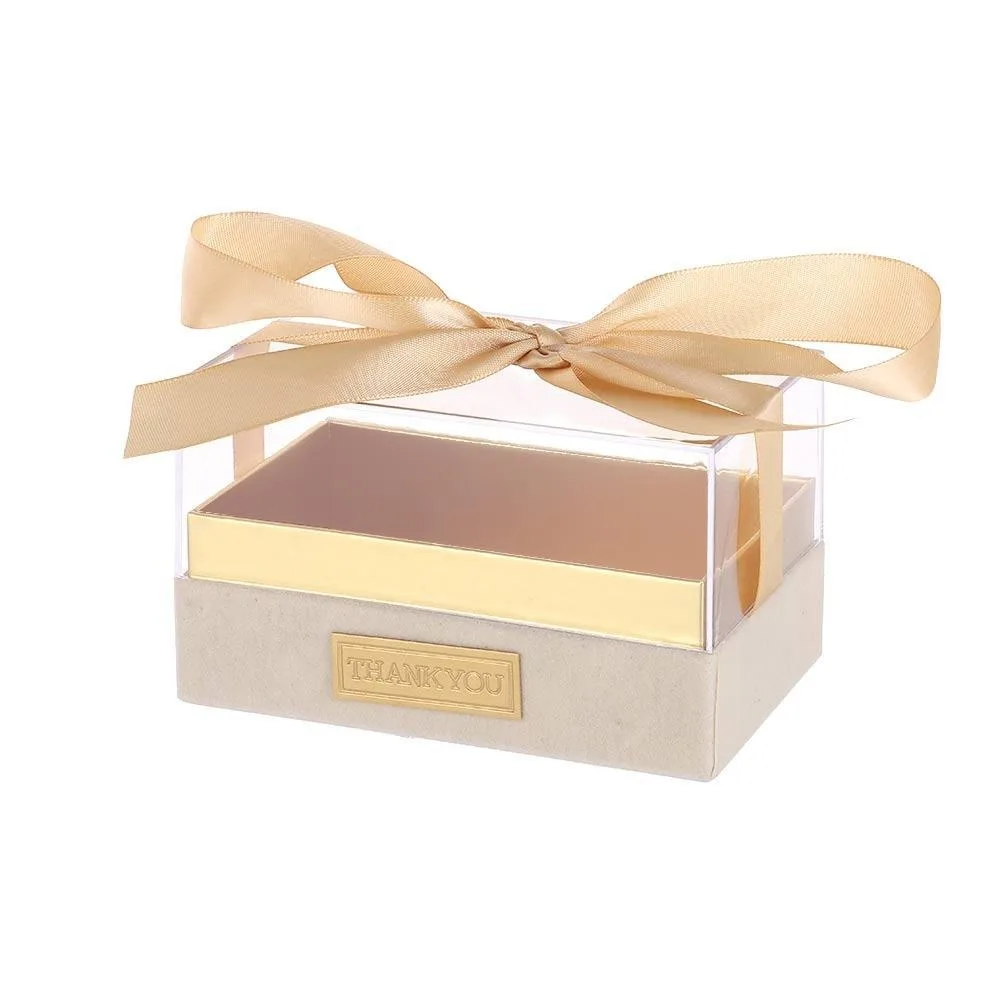Wedding Transparent Wedding Hand Gift Box Acrylic Light Luxury Bow Present Box Valentine's Day Gift Box