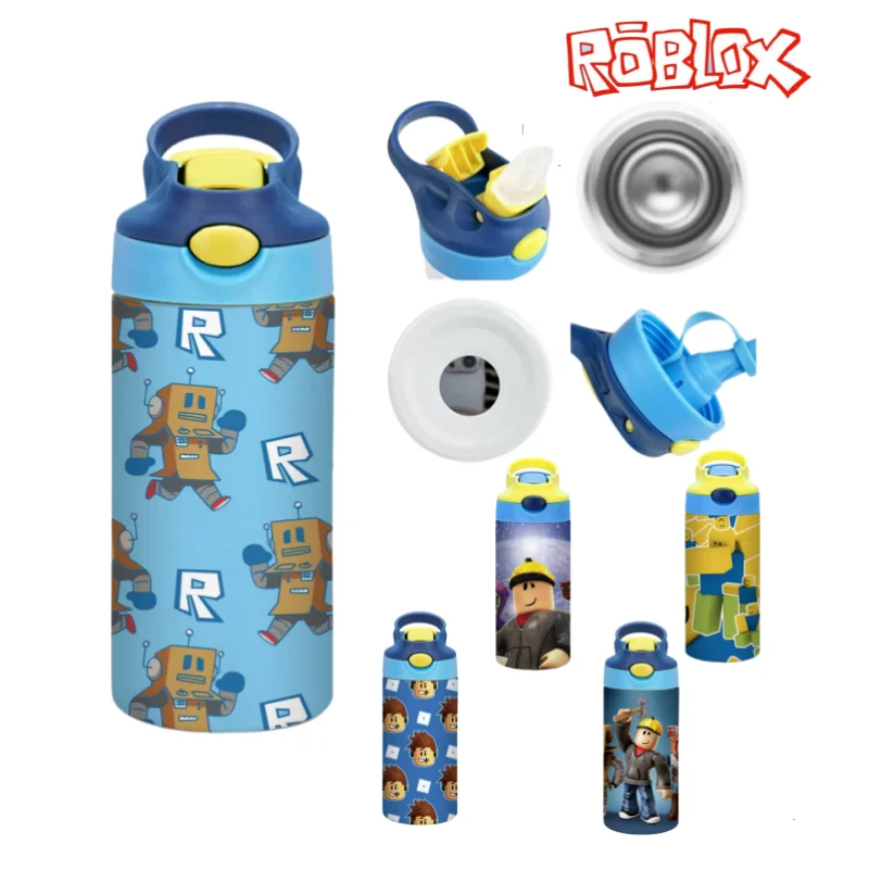 

Roblox Anime Cartoon Pattern Student Stainless Steel Water Cup Student Leak-Proof Portable Large Capacity Water Bottle Straw Cup