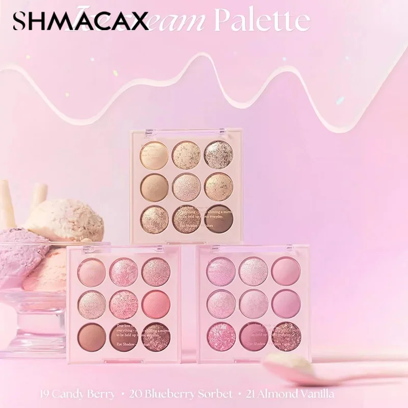 Paleta de Sombras para Meninas, 9 Cores, Bandeja De Maquiagem, Escultura, Destaque, Acessórios Cosméticos, Iniciante