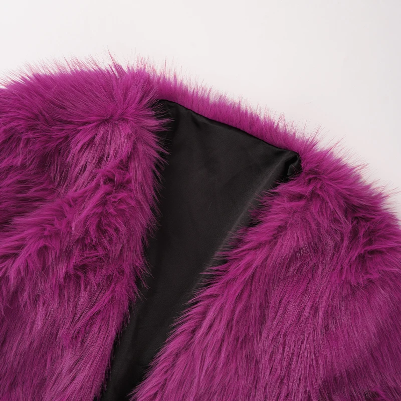 Fashion New Women's Short Faux Fur Coat Solid Color Sexy Evening Party Warm Winter Jacket Woman Clothing