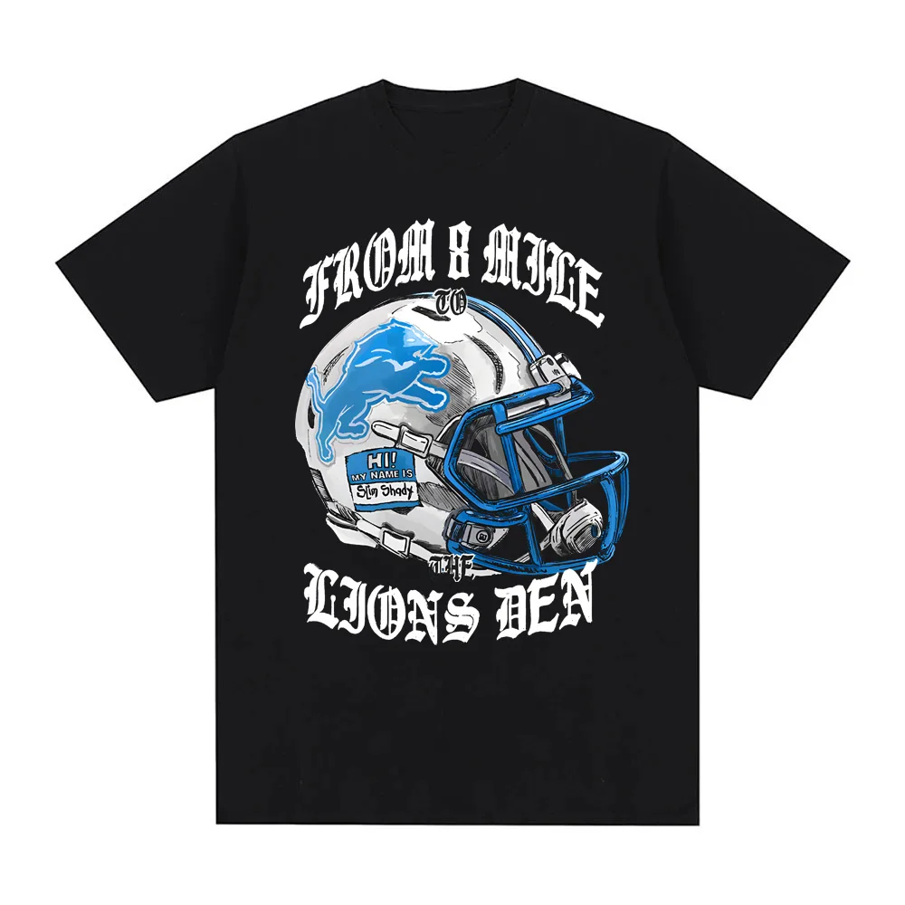 ايمينيم X الأسد خوذة تي شيرت مغني الراب الأمريكي ايمينيم نفس الموقع الرسمي تي شيرت 100% قطن رقبة مستديرة تي شيرت عالي الجودة #5