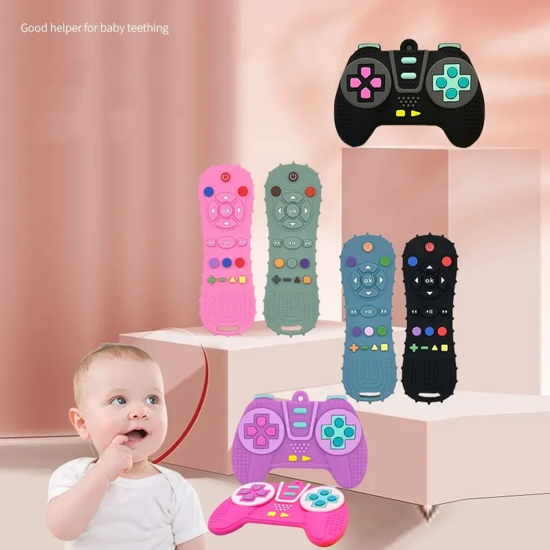 1Pc Grade Silicone Baby Teether Soothing Teether Early Educational Sensory Toys for Infant Teether Remote Control Shape