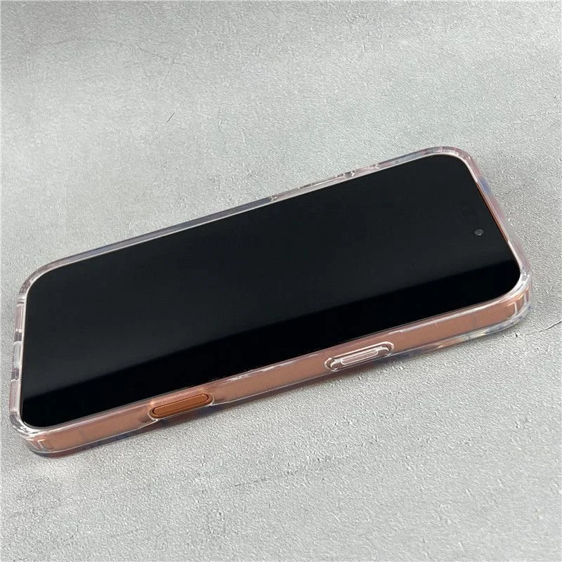 Custodia per telefono con gatto argento blu con fondo arancione perforato con ondulazione dell'acqua per iPhone 11 12 13 1 4 15 16 17 Pro Max