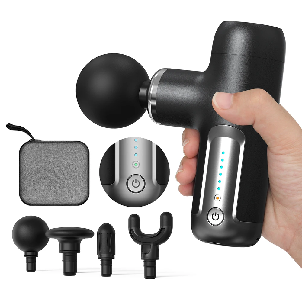 2023 Sport Cordless Percussion Mini Massage Gun Head Professional Relax Muscle Fascial Gun Deep Tissue Vibration Massage Gun