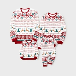 PatPat Christmas Sweatshirt Allover Pattern Reindeer Outfits Matching for Family