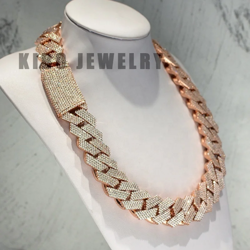 Buss Down Thicker 26mm Heavy Solid 925 Sterling Silver Iced Out Moissanite Cuban Link Chain