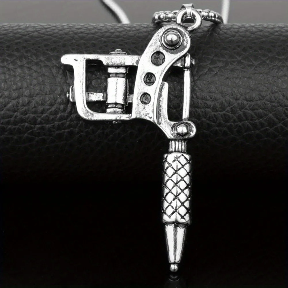 Machine à tatouer créative et tendance, pendentif, collier, accessoires personnalisés pour hommes et femmes, fête de rue