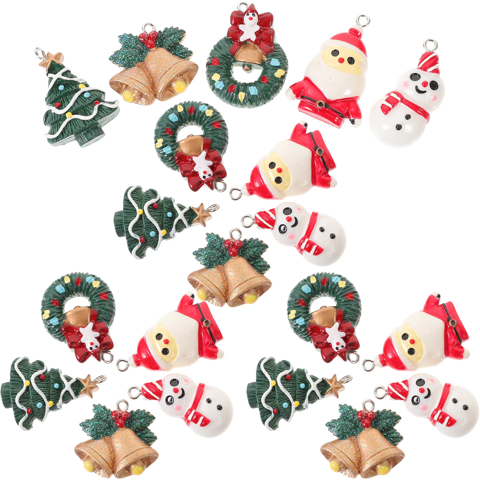 

20pcs Christmas Pendants Tree Santa Keychain Bags DIY naments Xmas Tree Hanging naments Mini Xmas Decor Craftsmanship