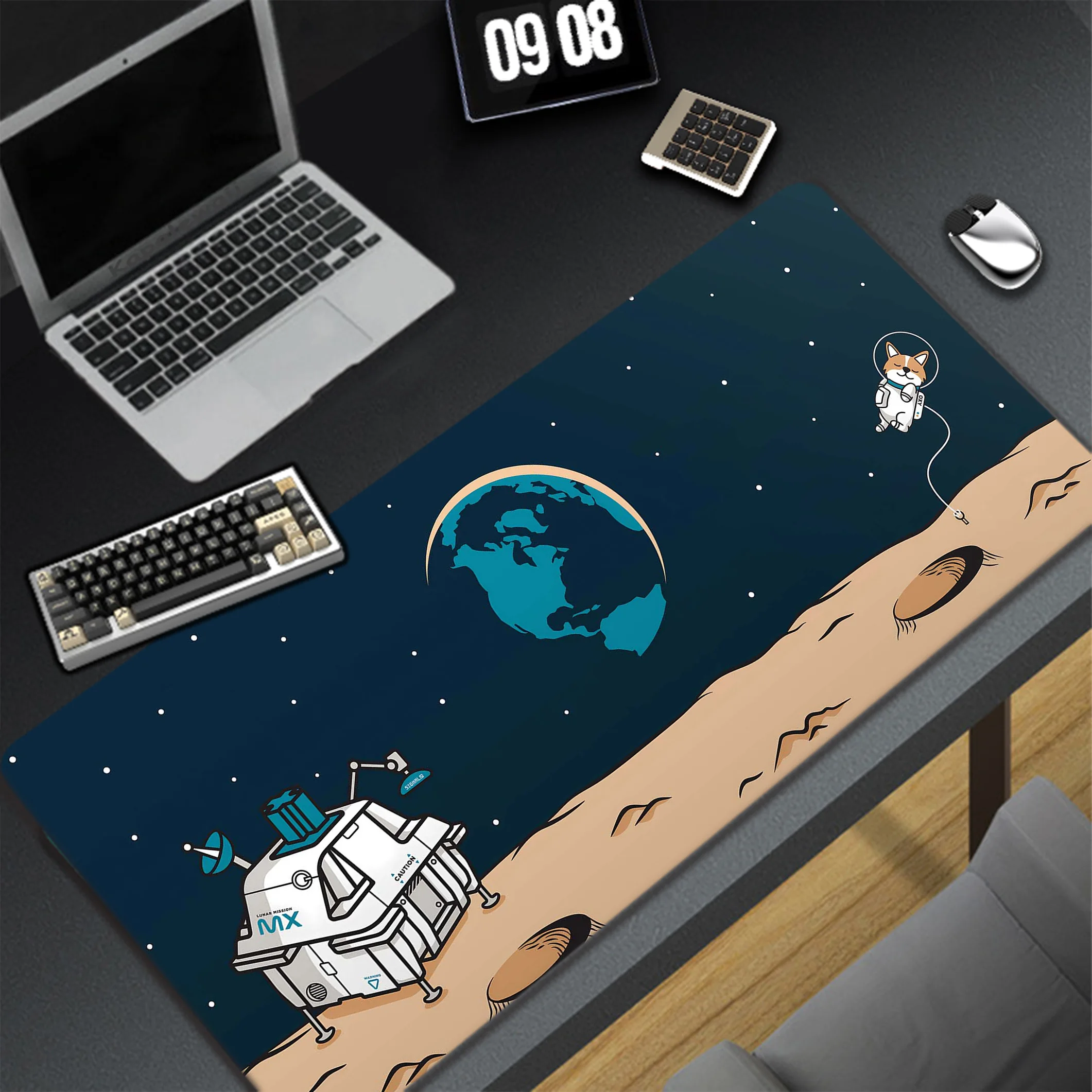 

Astronaut Mouse Pad Gaming Mousemat Locking Edge Large Desk Mat Pc Gamer Accessoires Rubber Mousepad Speed Keyboard Pads XXL