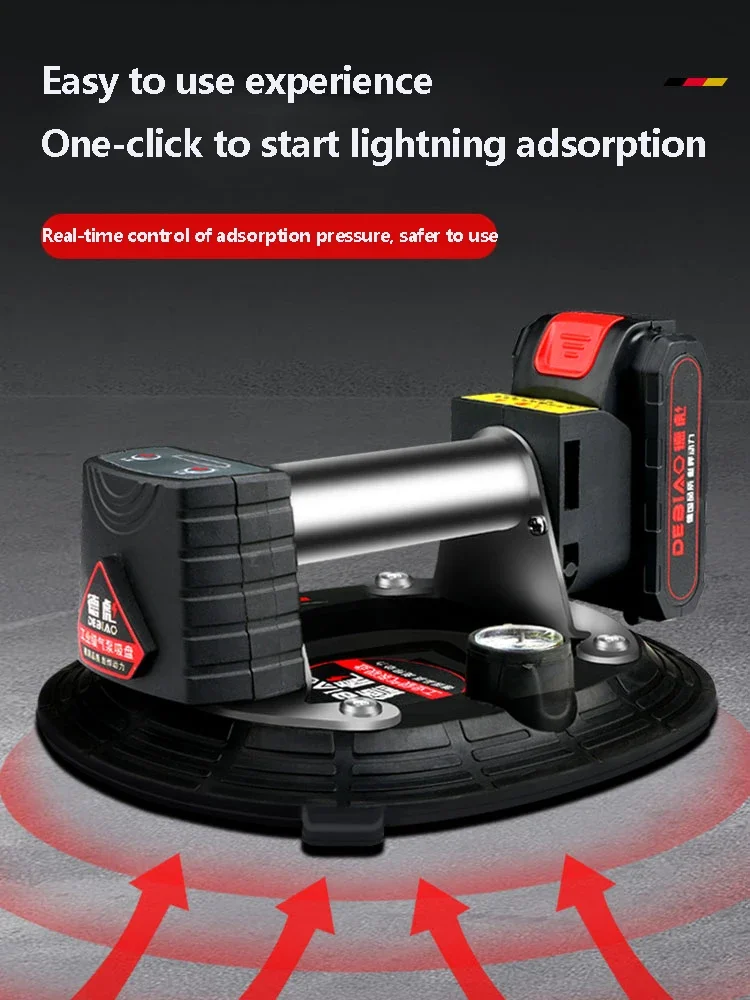 Ventosa elétrica para telha cerâmica, bateria de lítio de 9 polegadas, ventosa de vidro forte e resistente