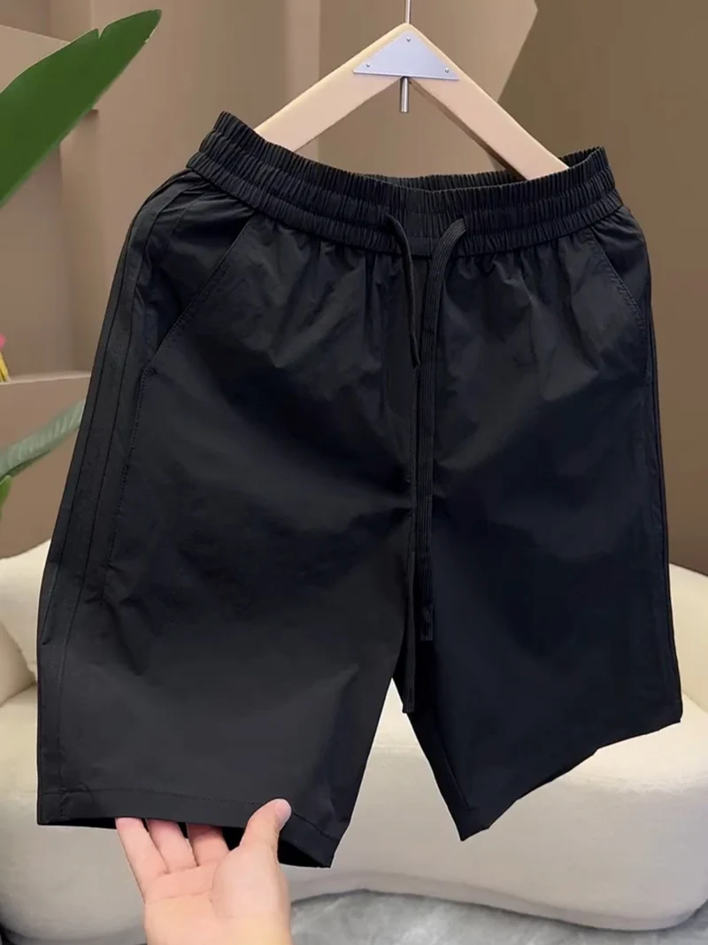 

Летние тонкие дышащие простые мужские шорты, повседневные, длиной до колена, модные, для активного отдыха, прямые, неэластичные