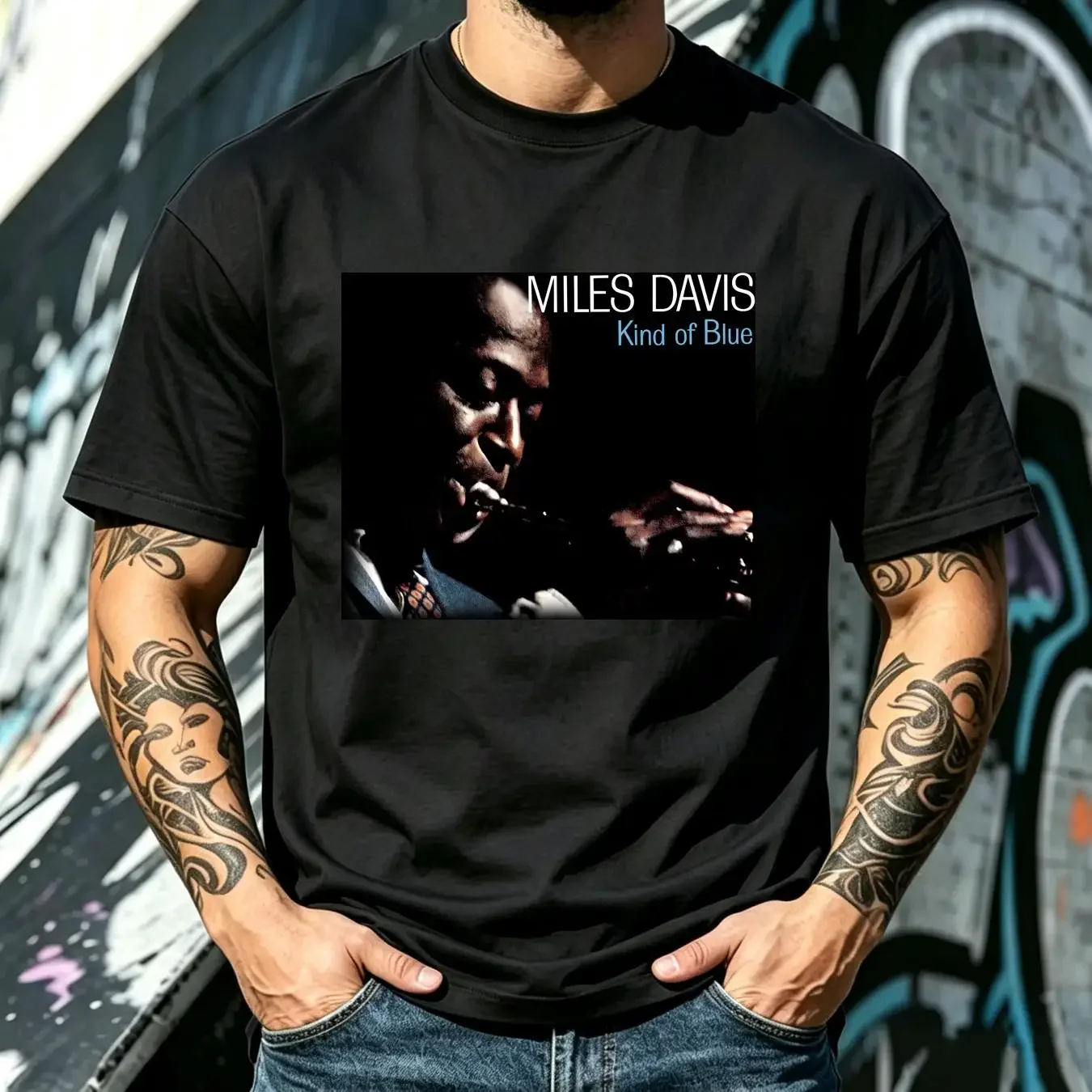 washed T Shirt Jazz Kind of Blue by Miles Davis John Coltrane Bill Evans Monk vintage Washed Stylish Soft Casual Versatile