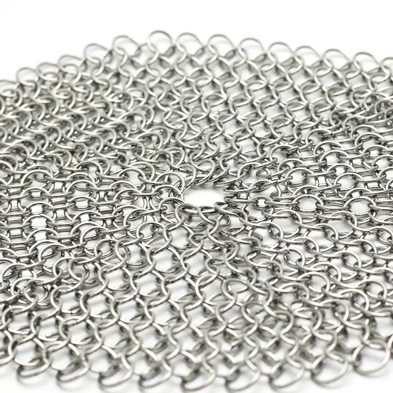 1 Piece Stainless Steel Chainmail Cleaning Scrubber Ring, Reusable Kitchen Washing Net Tool, Household Cookware Cleaning