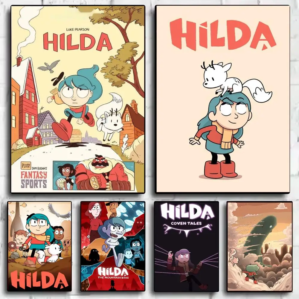 Anime Cartoon H-Hilda Poster Modern  Wall Art Aesthetic Minimalist Bedroom Decor Cafe Home Gift