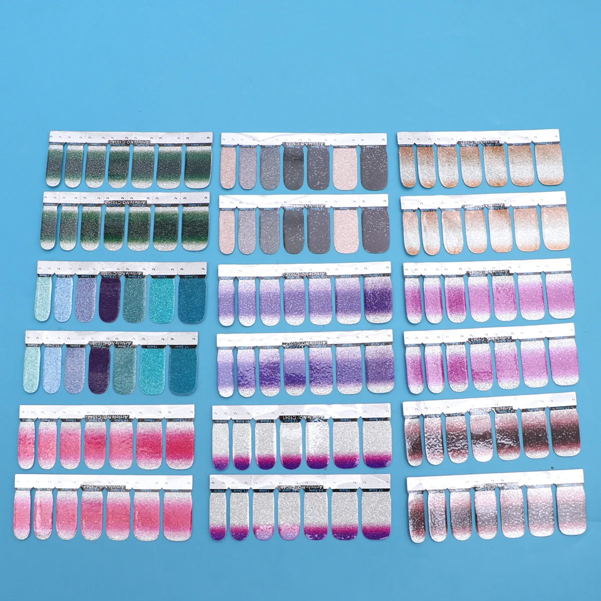 14 Uds. De pegatinas para uñas en polvo con purpurina, calcomanías artísticas de Color degradado para fiesta de moda, cumpleaños, vacaciones, pegatinas para uñas en polvo con purpurina