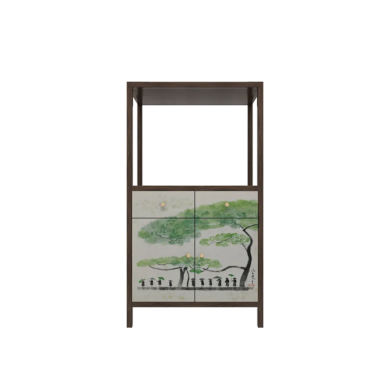 

New Chinese-style solid wood floor-to-ceiling Bogu rack, high-end living room rack, multi-layer display rack