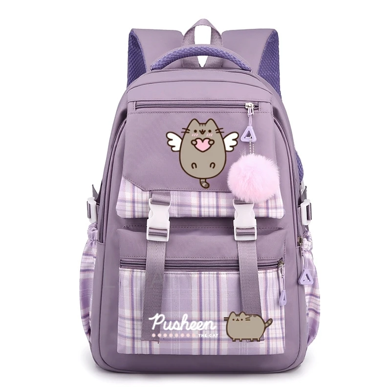 New Fat Cat Backpack Sweet Soft Large Capacity Student Schoolbag College Students Patchwork Laptop Simple Mochilas 4 Color