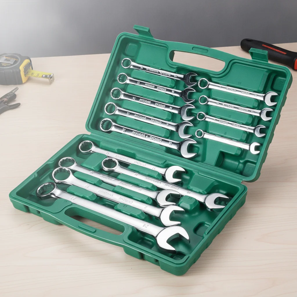 14PCS Combination Wrench Set Dual-purpose Metric and Standard Mechanics With 8mm-24mm Range Compact Allen Box Storage Tools Bike