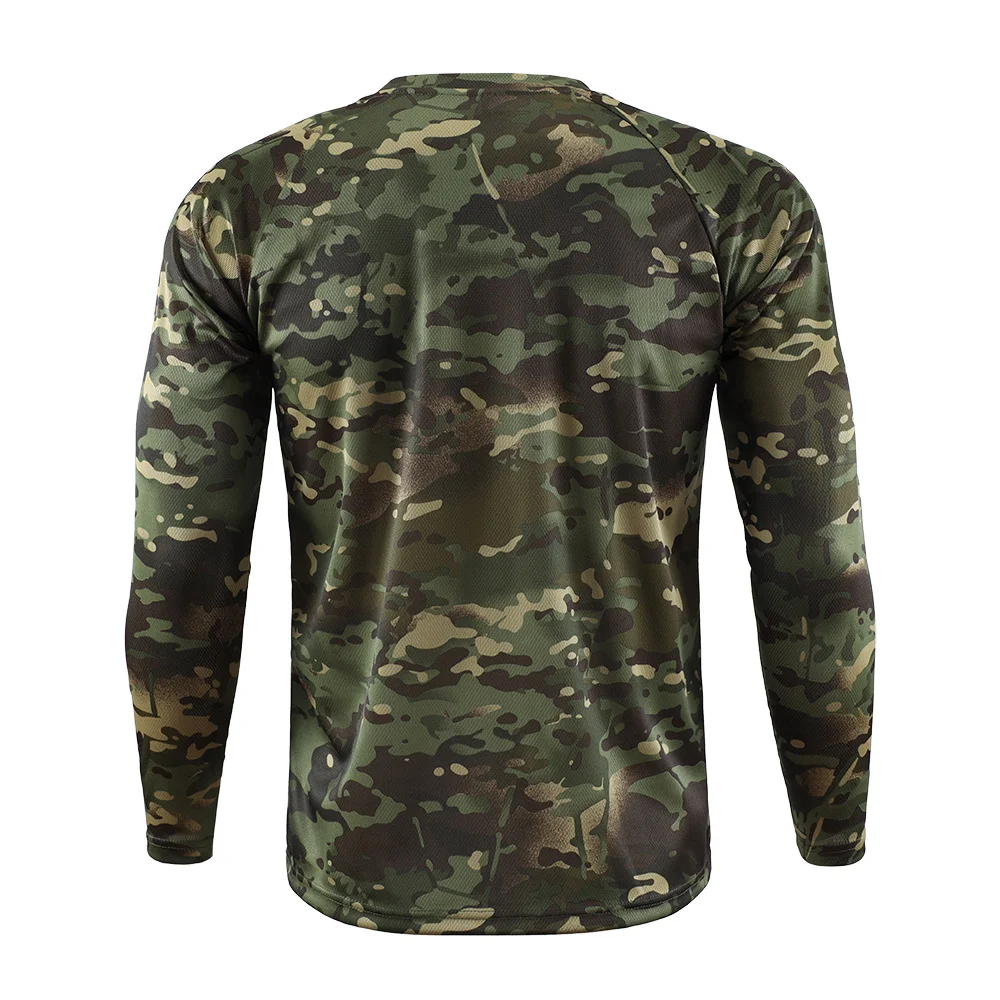 Hunting Clothes Men Camouflage Long Sleeve Tshirt Jungle Tussock Concealed Camo T Shirts Hiking Trip Quick Dry Miltary Tee Tops