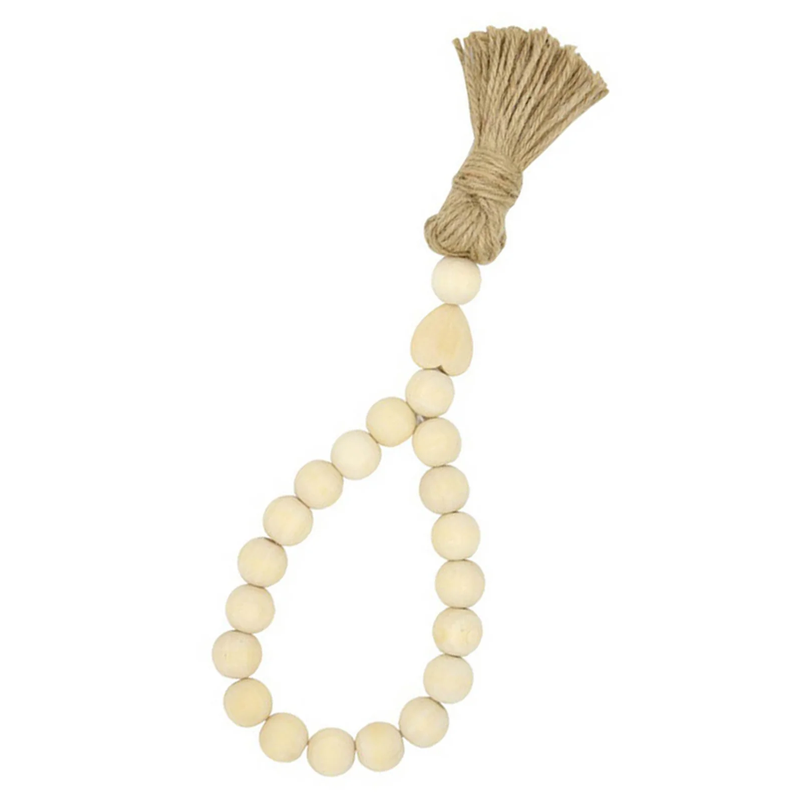 

Rustic Wooden Beads Decor Wall Hanging Garland Tassel for Living Room Home Crafts Farmhouse Interior Accent