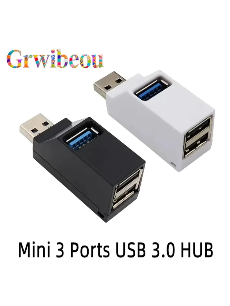 Mini extension de HUB USB 3.0 à 3Ports, séparateur de voiture, Hubs USB multi-ports pour ordinateur portable et bureau, lecture multifonction, adaptateur de chargement de disque USB