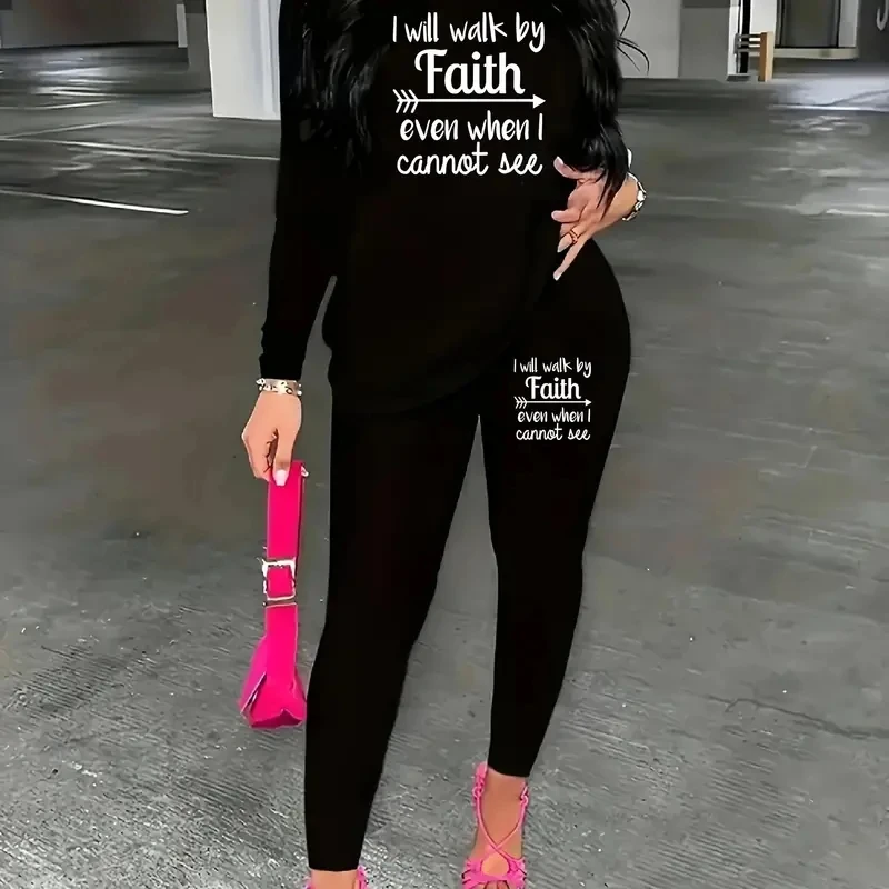 

Дизайнерский пуловер с надписью, женский весенне-осенний свободный крой, уникальный универсальный повседневный комплект