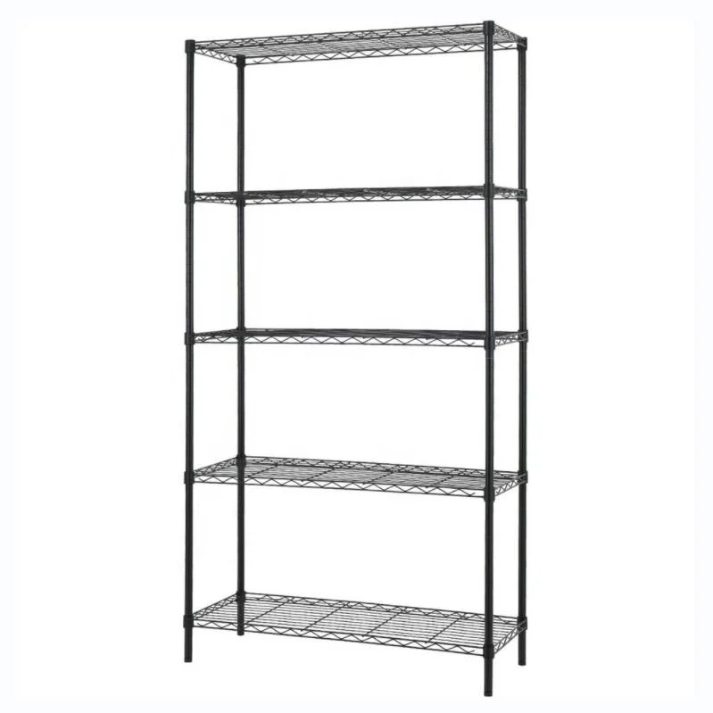 OEM ODM 5-Layer Adjustable Wire Organizer Shelf Chrome Plated Metal Mesh Storage Shelf Rack for Home Warehouse Garage Office