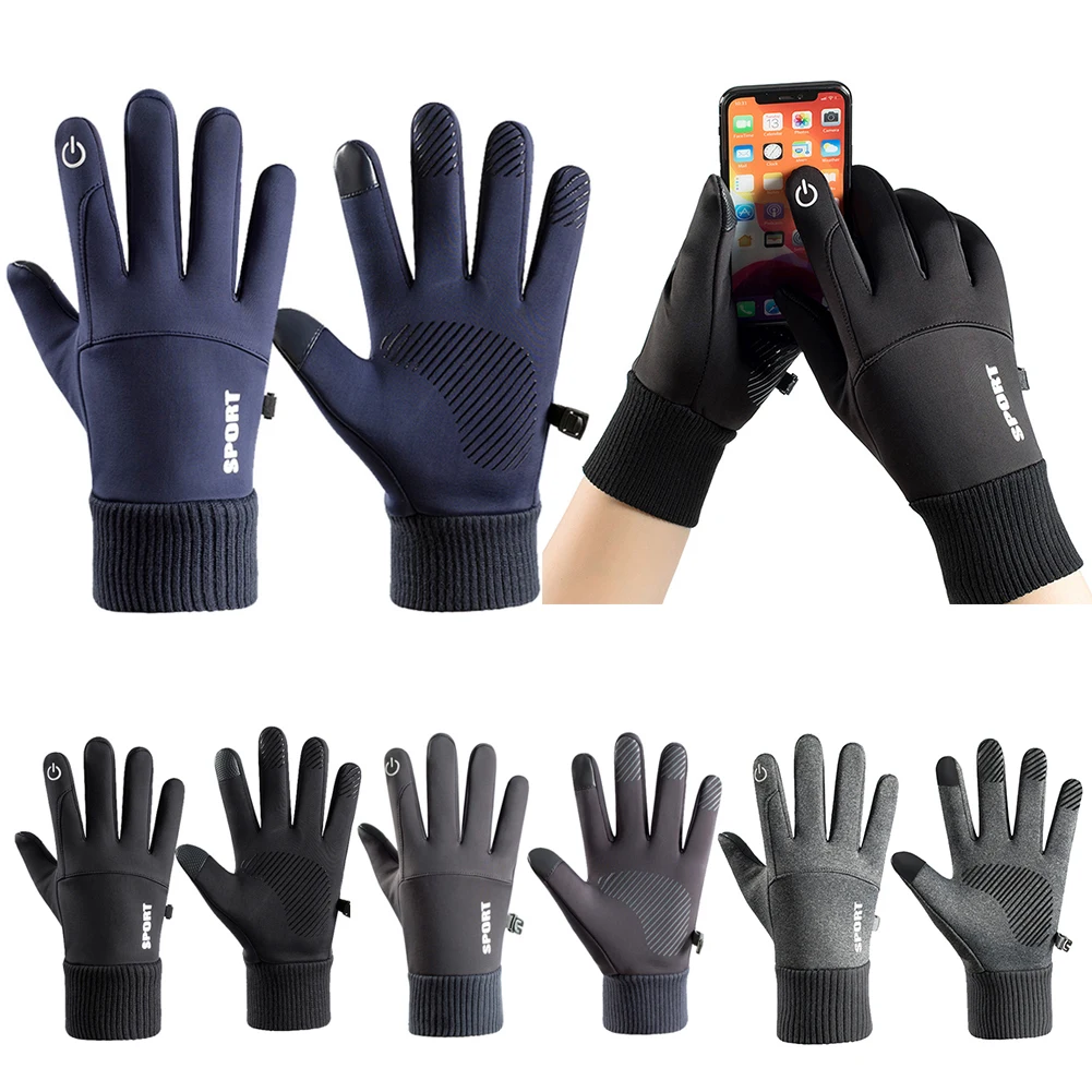 Motorcycle Gloves Guantes Winter Warm Full Fingers Heated Gloves Waterproof Heating Hand Moto Ski Touch Screen Fleece Gloves