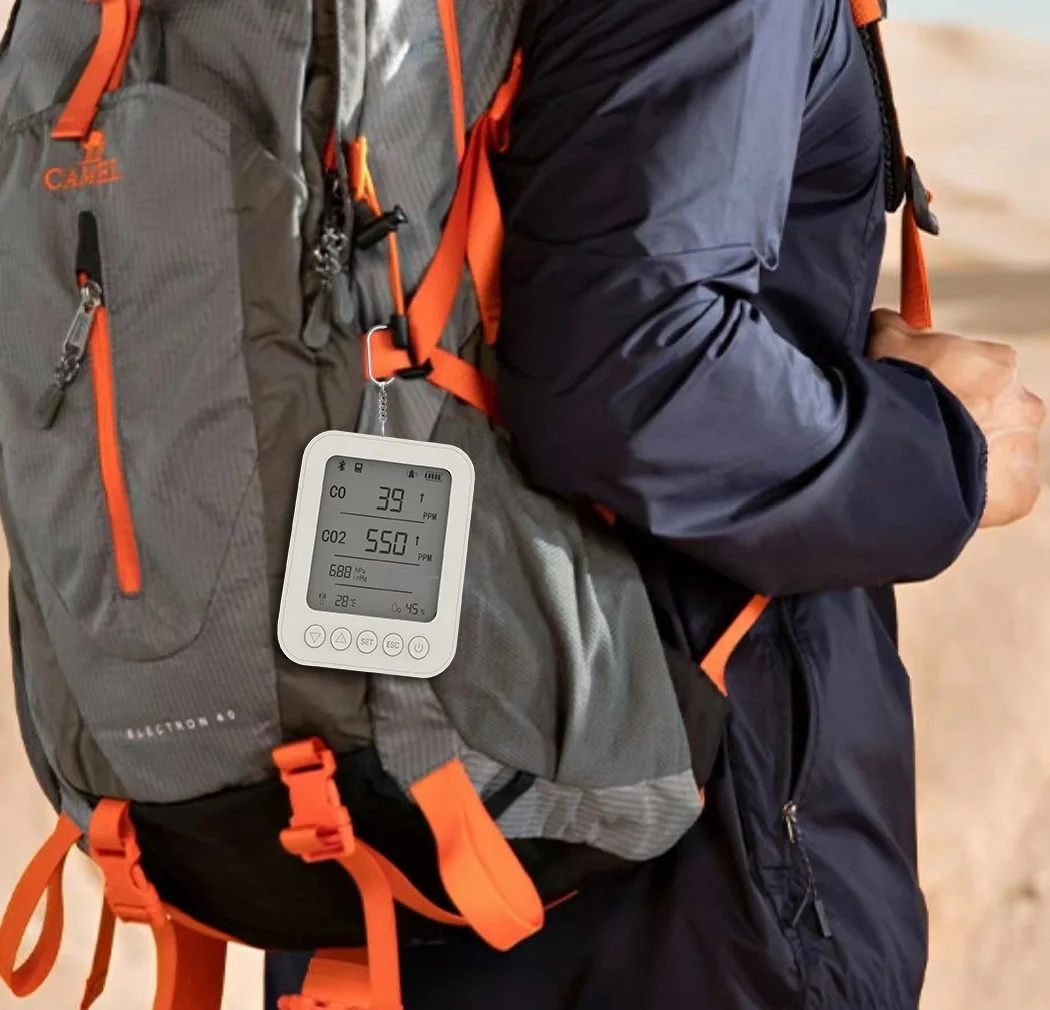 سعر المصنع في الوقت الحقيقي 7 في 1 محلل الغاز المحمول كاشف غاز أول أكسيد الكربون مراقبة جودة الهواء في الهواء الطلق CO2 متر