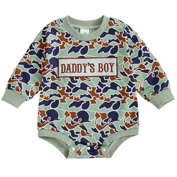 Baby Boys Autumn Jumpsuit Infant Long Sleeve Crewneck Casual Camouflage Romper