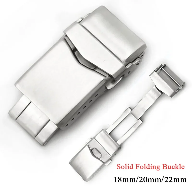 316L Stainless Steel Watch Buckle 18mm 20mm 22mm for Seiko Watch Band Clasp Solid Folding Buckle Diving Watch Clasp Accessories