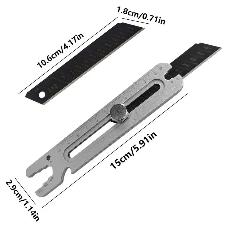 4 In 1 multi alat dapat ditarik pisau utilitas kotak pemotong kertas portabel pemotong untuk amplop Express kemasan pemotongan DIY kerajinan