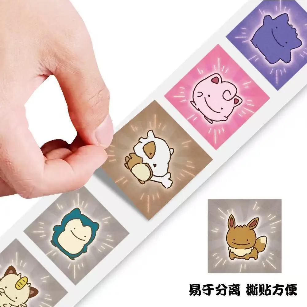500 Stück/Rolle Pokemon Cartoon Quadratische Karten-Siegelaufkleber DIY PVC Laptop-Aufkleber Dekoration Belohnung Geschenk Spielzeug – Detail 5