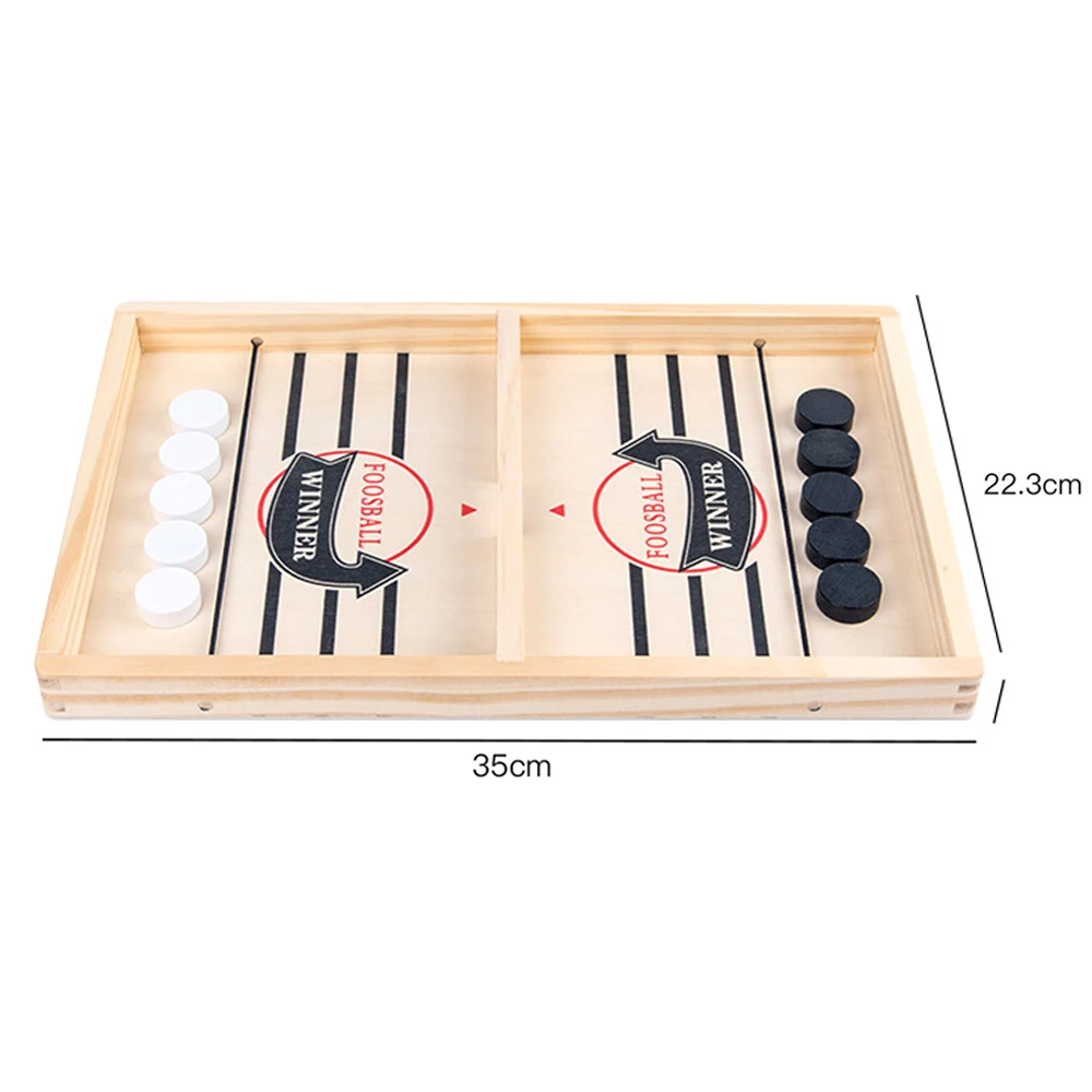 Fast Sling Puck Game Paced Wooden Table Hockey Winner Games Interactive Toy Fast Sling Puck Board Game Toys For Children