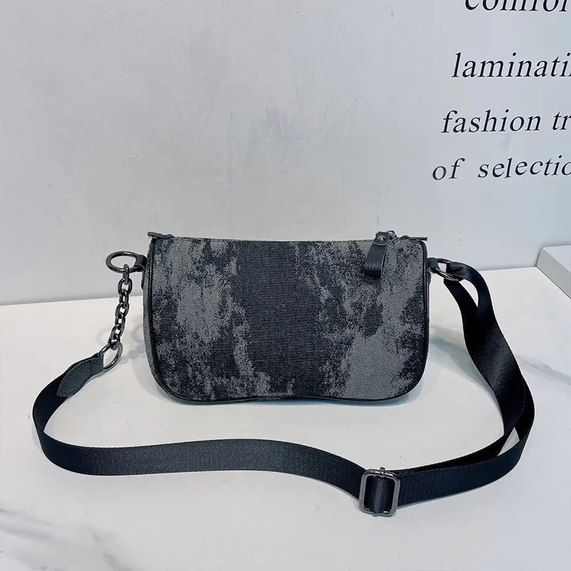 Women\'s Shoulder Mesh Bag Vintage Denim Crossbody Bag thick Chain Bag shopping travel for Women ladies female Girl New