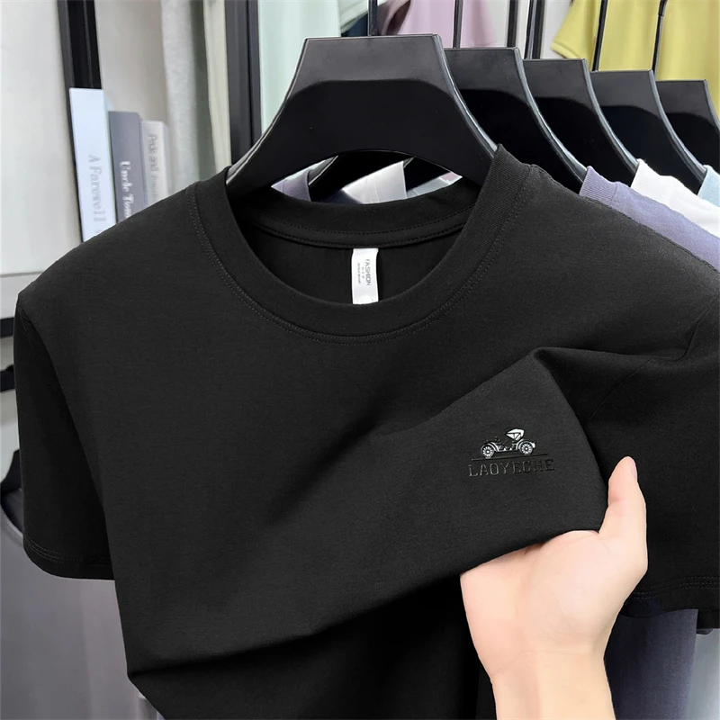 Short Sleeved Casual T-shirt, Summer Round Neck, All Season Universal, Breathable, Ice Feeling, Versatile, Solid Color Top