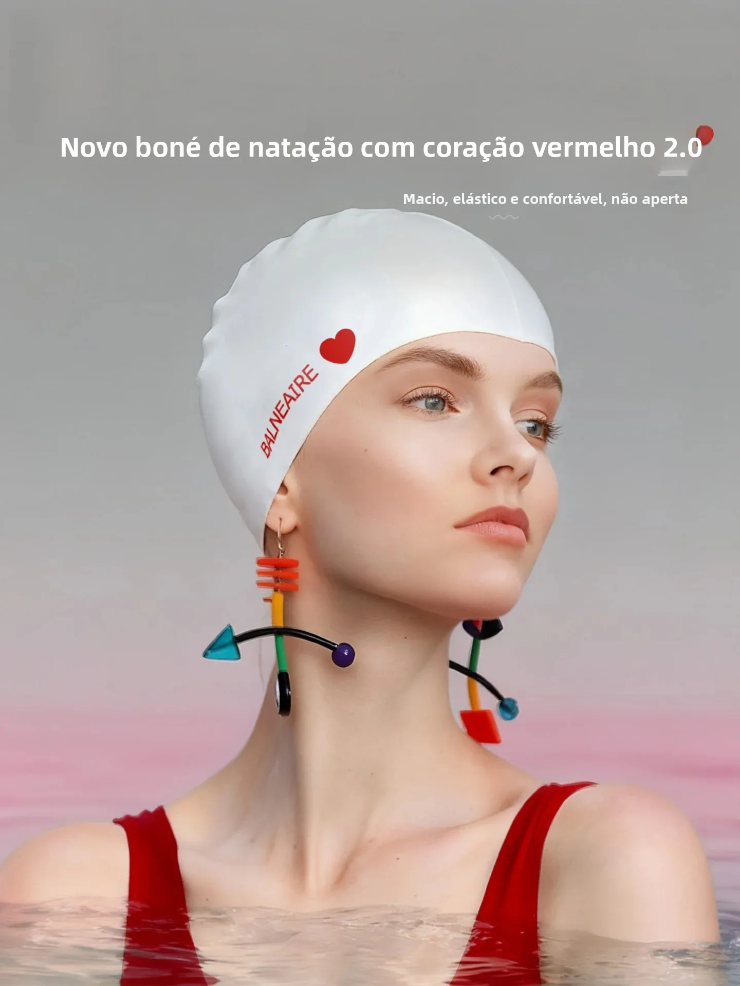 balneaire-シリコンスイミングキャップ-高弾性-防水-トレーニング-ユニセックス-レッドハートプリント-スイムキャップ-男女兼用