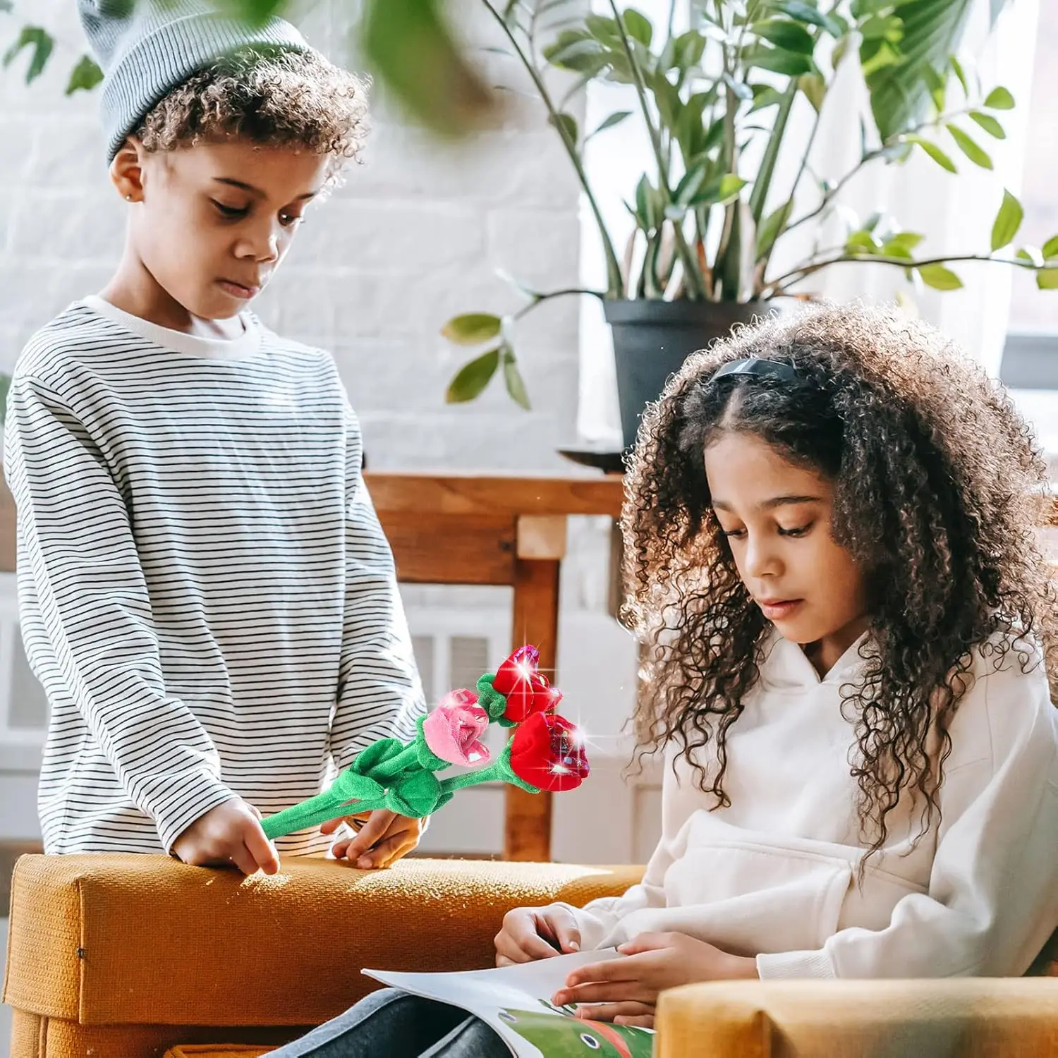 10-30Pcs Plush Rose Flower Stuffed Rose Flower Bendable Stems Plush Bouquet Toy Soft Rose Flower 12.6 Inch for Girl Girlfriend