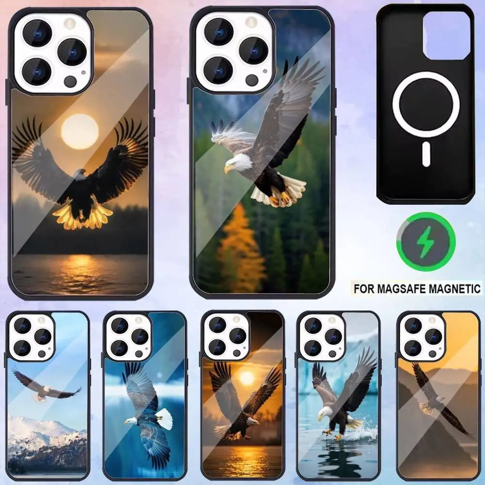 

Eagle Cool Animal Phone Case For iPhone17,16,15,14,13,12,11 Plus,Pro Max Magnetic For Magsafe Wireless Charging