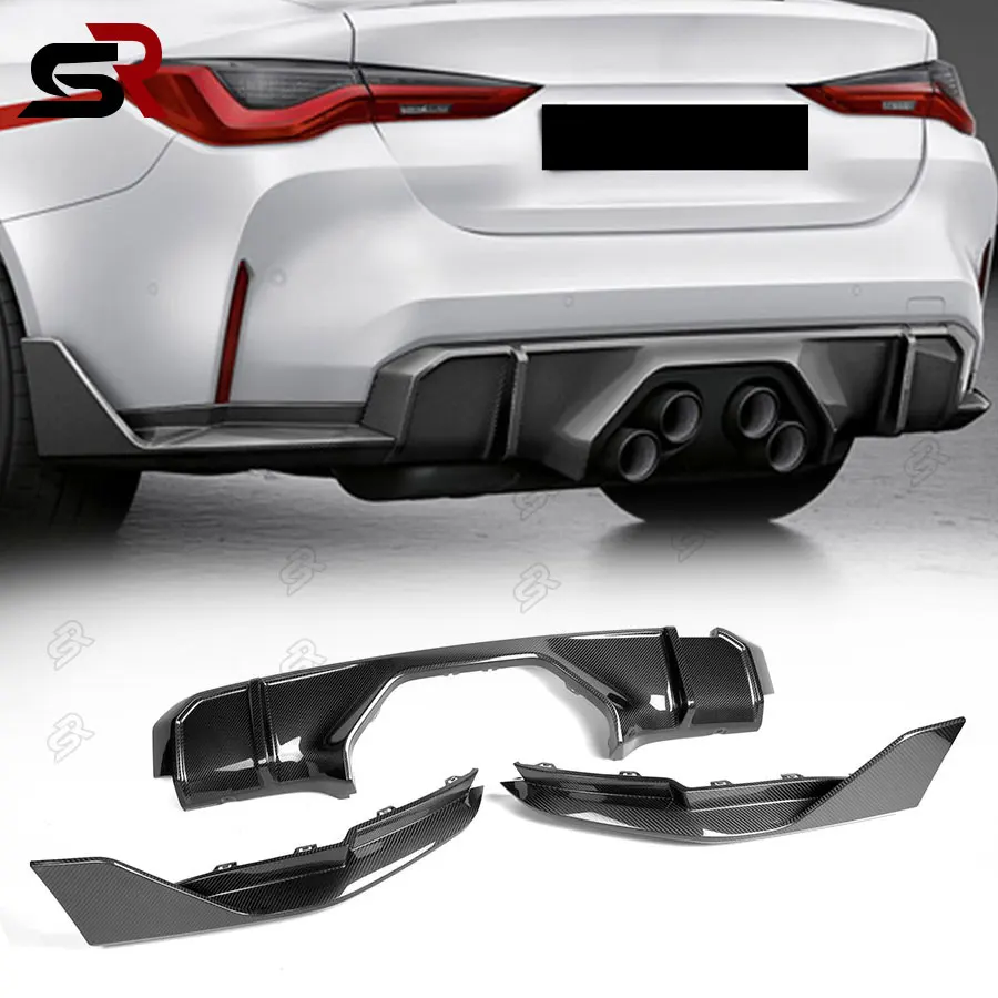 For BMW M3 M4 G80 G82 G83 High quality Dry carbon fiber rear lip rear bumper diffuser Automotive parts upgrade Body kit 2021+