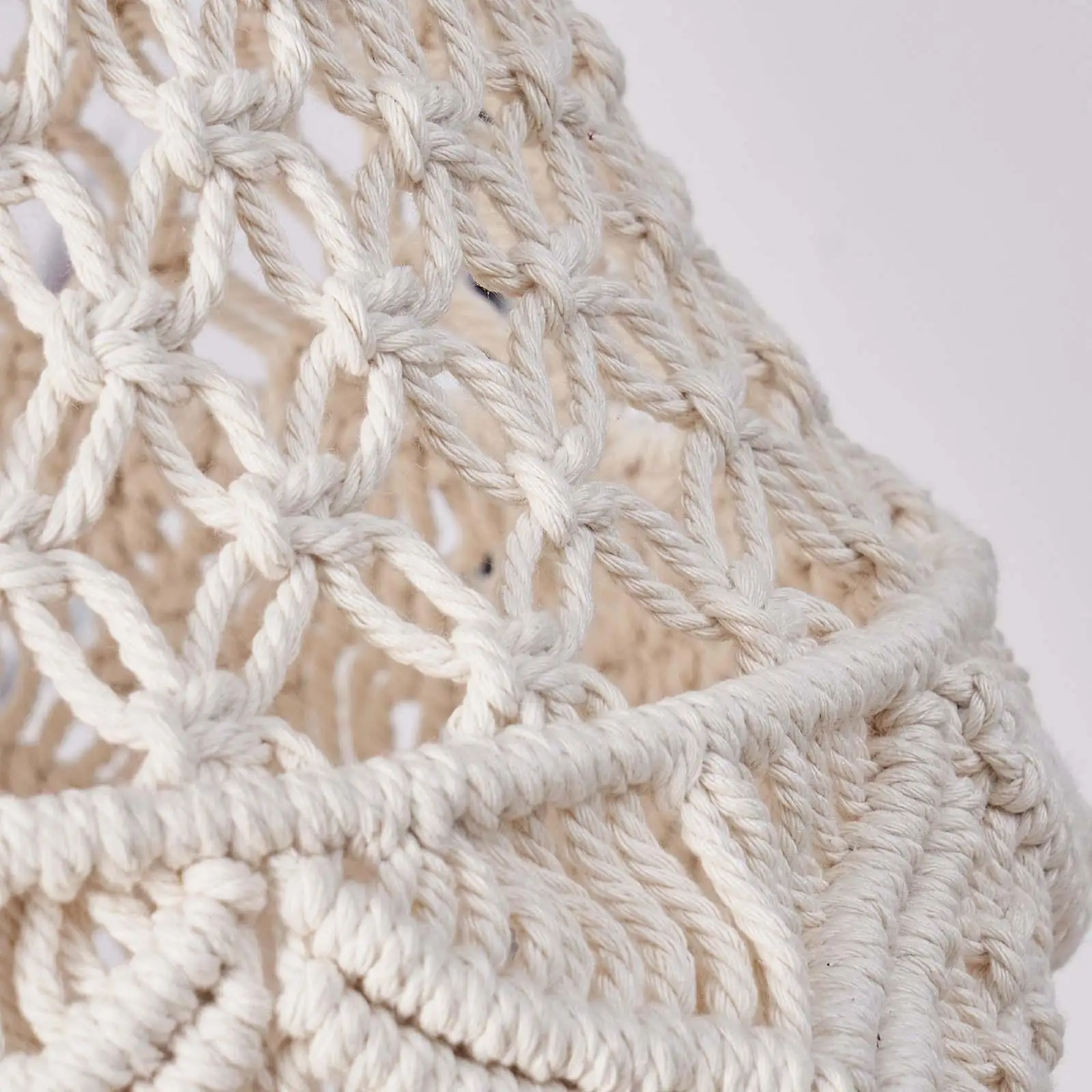 Handmade Macrame Lamp Shade Boho Style Woven Cotton Lampshade for Dining Room and Bedroom Fixtures