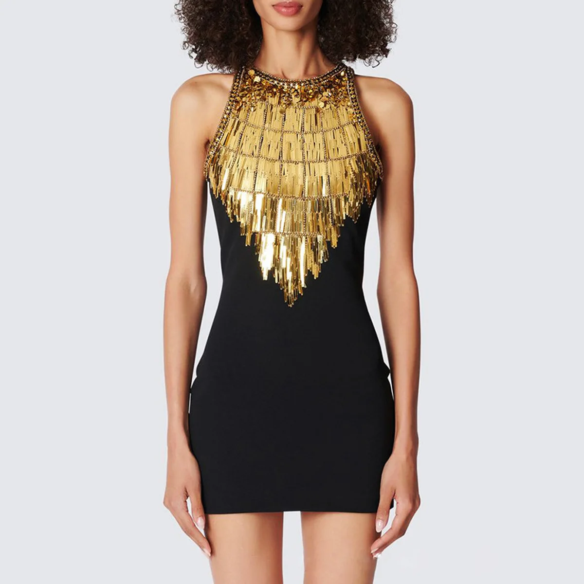 

women black dress sexy gold embroidery flare mini dress sleeveless waisted zipper bodycon dress