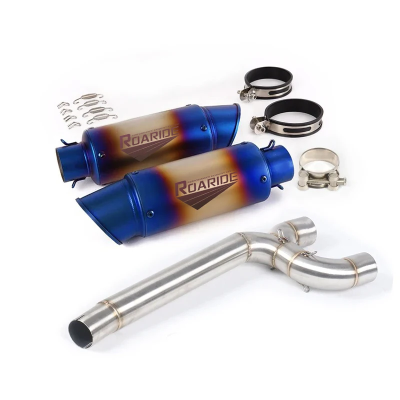 Exhaust Pipe For YAMAHA FZ6 FZ6N FZ6S 2004 - 2011 Motorcycle Escape Moto 51MM Muffler System Middle Pipe A Pair Left Right Tube