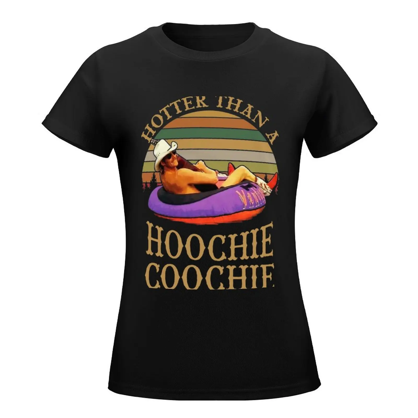 Hotter Than A Hoochie Coochie T-Shirt Short sleeve tee summer top female funny t shirts for Women