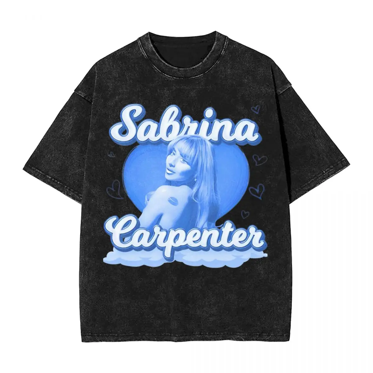 

Vintage Washed T-Shirt Sabrina Carpenter Loose T-Shirts Ablum Shorts and Sweet Trendy Cool Tee Shirt for Men Summer Y2K Top Tees