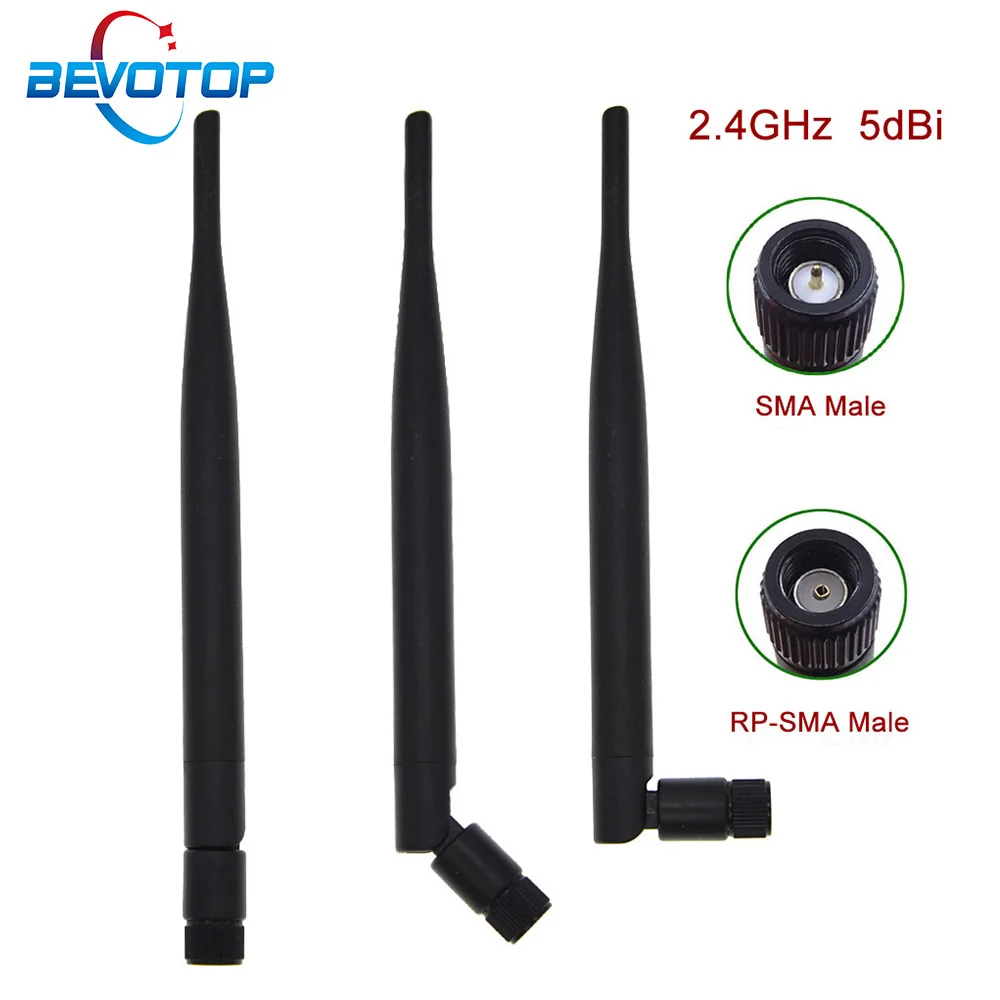 50 sets/lot 2.4GHz 5dBi WIFI Antenna Aerial SMA RP-SMA Male connector wifi antenna for Wireless Router antennas +15cm  Cable