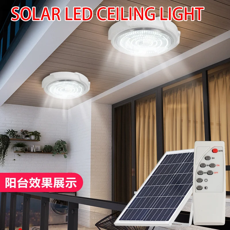 No Electricity Bill Led Ceiling Lamp Highlight Lamps for Room Long Battery Life Chandelier Solar Energy Lights Remote Control