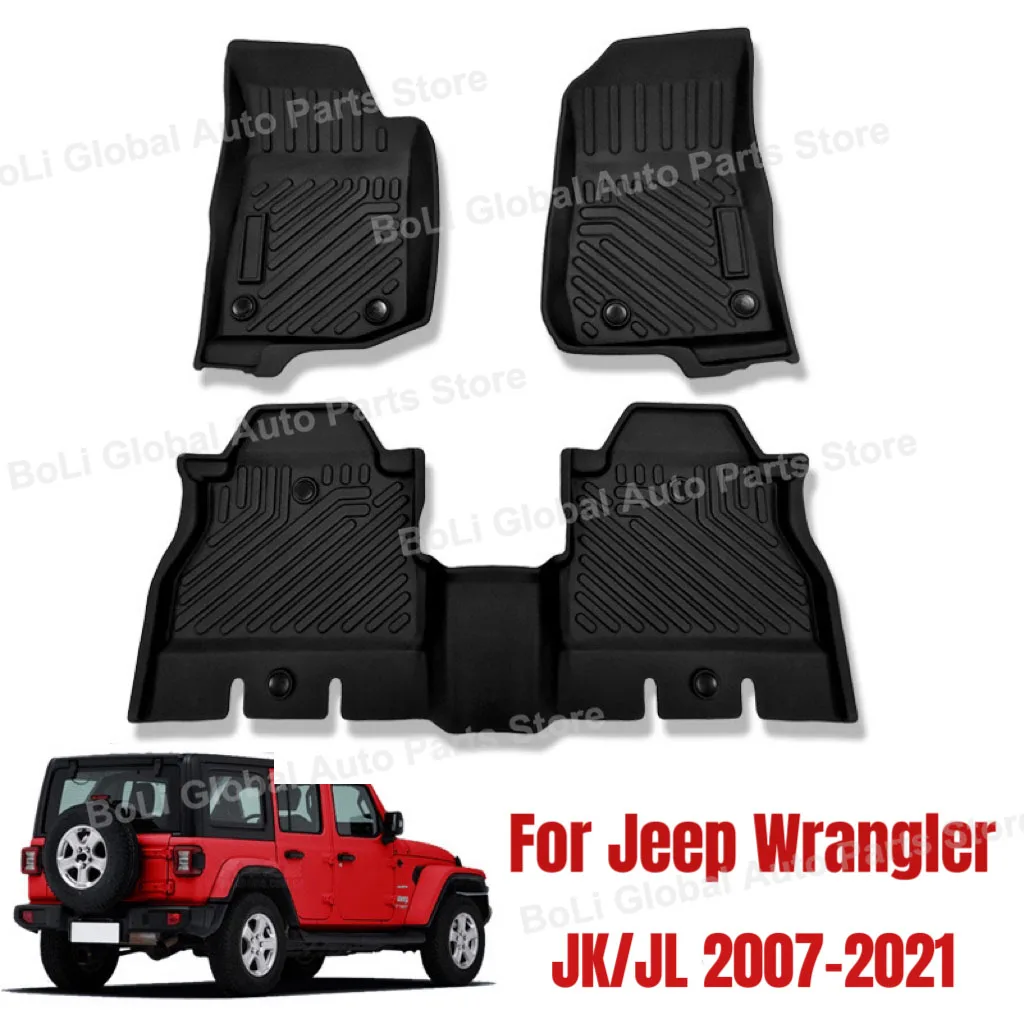 

Автомобильный коврик для Jeep Wrangler JK/JL 2007-2017 2018-2021 3D TPE LHD, коврик для ног, напольный коврик, ковер, 2 двери, 4 двери, Sahara Rubicon