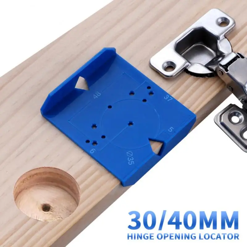 Blue Hinge Hole Drilling Guide 35mm 40mm  Locator Hole Opener Template Door Cabinets DIY Tools For Woodworking Hand Tools