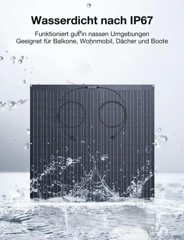 لوحة شمسية مرنة 480 وات (2 × 240 وات) وحدة شمسية أحادية البلورية، طلاء ETFE، للمركبات الترفيهية والقوافل والقارب والسقف، #2